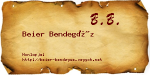 Beier Bendegúz névjegykártya